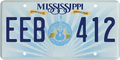 MS license plate EEB412
