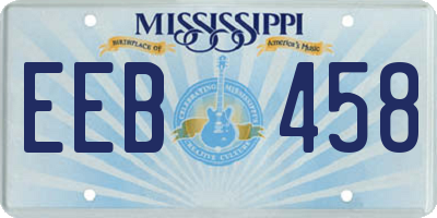 MS license plate EEB458