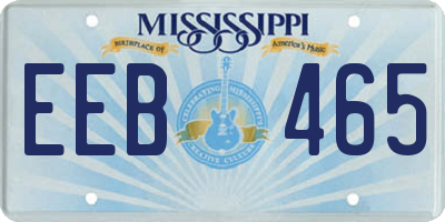 MS license plate EEB465
