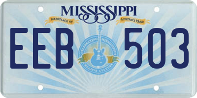 MS license plate EEB503