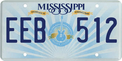 MS license plate EEB512
