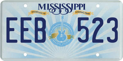 MS license plate EEB523