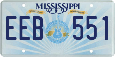 MS license plate EEB551