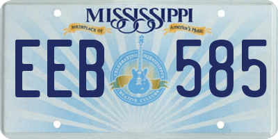 MS license plate EEB585