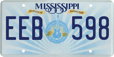 MS license plate EEB598