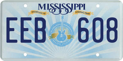 MS license plate EEB608