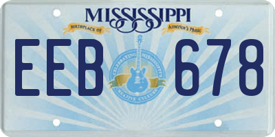 MS license plate EEB678