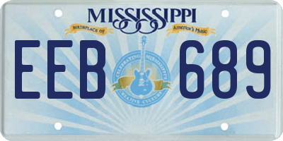 MS license plate EEB689