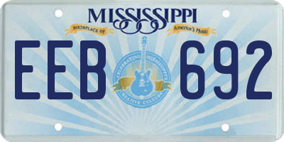 MS license plate EEB692