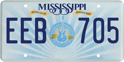 MS license plate EEB705