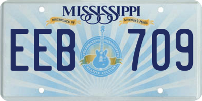 MS license plate EEB709