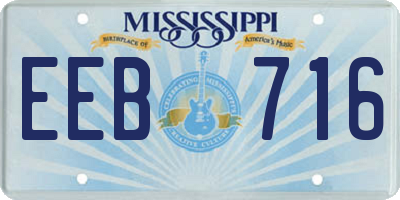 MS license plate EEB716