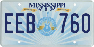 MS license plate EEB760