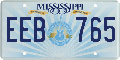MS license plate EEB765