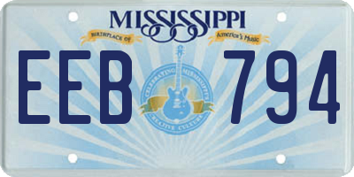 MS license plate EEB794