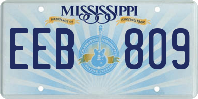 MS license plate EEB809