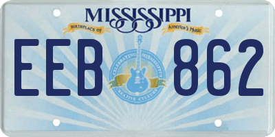 MS license plate EEB862