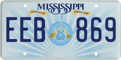 MS license plate EEB869