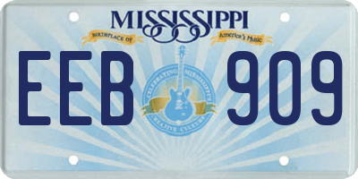 MS license plate EEB909