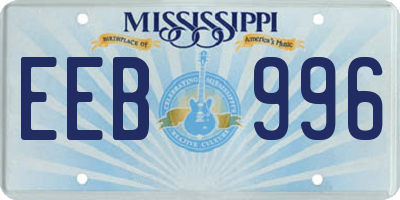 MS license plate EEB996
