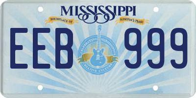 MS license plate EEB999