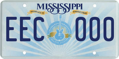 MS license plate EEC000