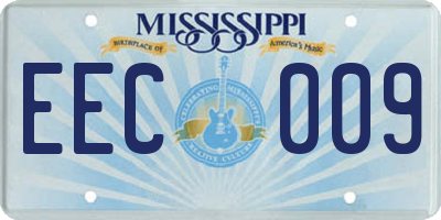 MS license plate EEC009