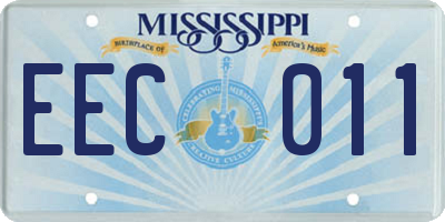MS license plate EEC011