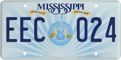 MS license plate EEC024