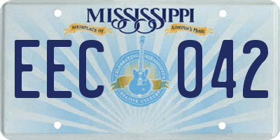 MS license plate EEC042