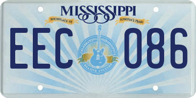 MS license plate EEC086