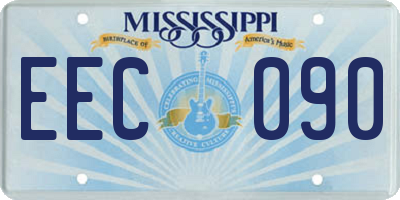 MS license plate EEC090