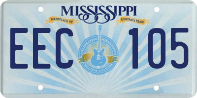 MS license plate EEC105