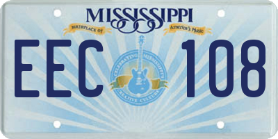 MS license plate EEC108