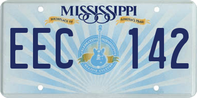 MS license plate EEC142