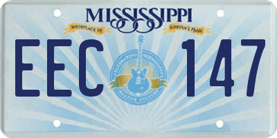 MS license plate EEC147