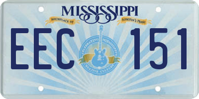 MS license plate EEC151