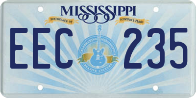 MS license plate EEC235