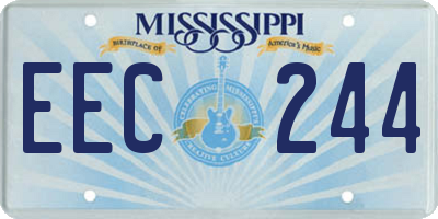 MS license plate EEC244