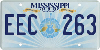 MS license plate EEC263