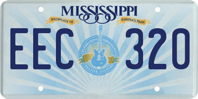 MS license plate EEC320