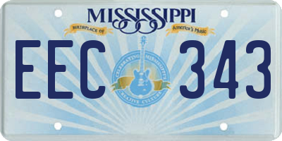 MS license plate EEC343