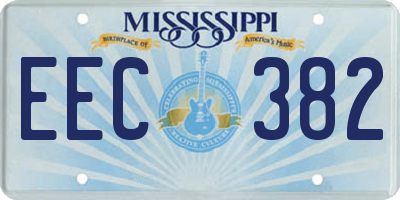 MS license plate EEC382