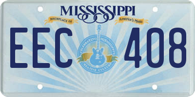 MS license plate EEC408