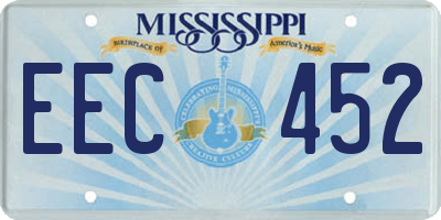 MS license plate EEC452