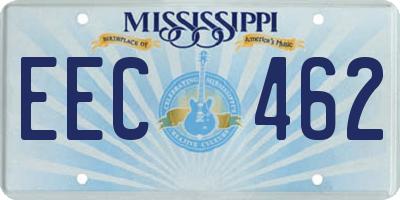 MS license plate EEC462