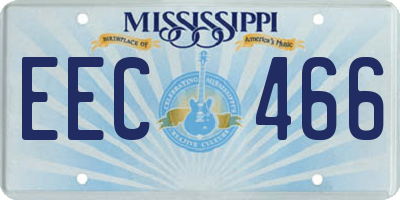 MS license plate EEC466