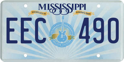 MS license plate EEC490