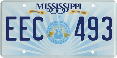 MS license plate EEC493