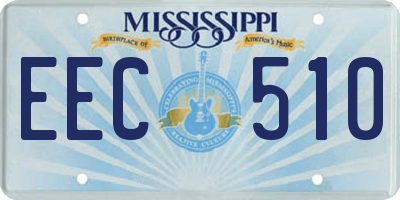 MS license plate EEC510